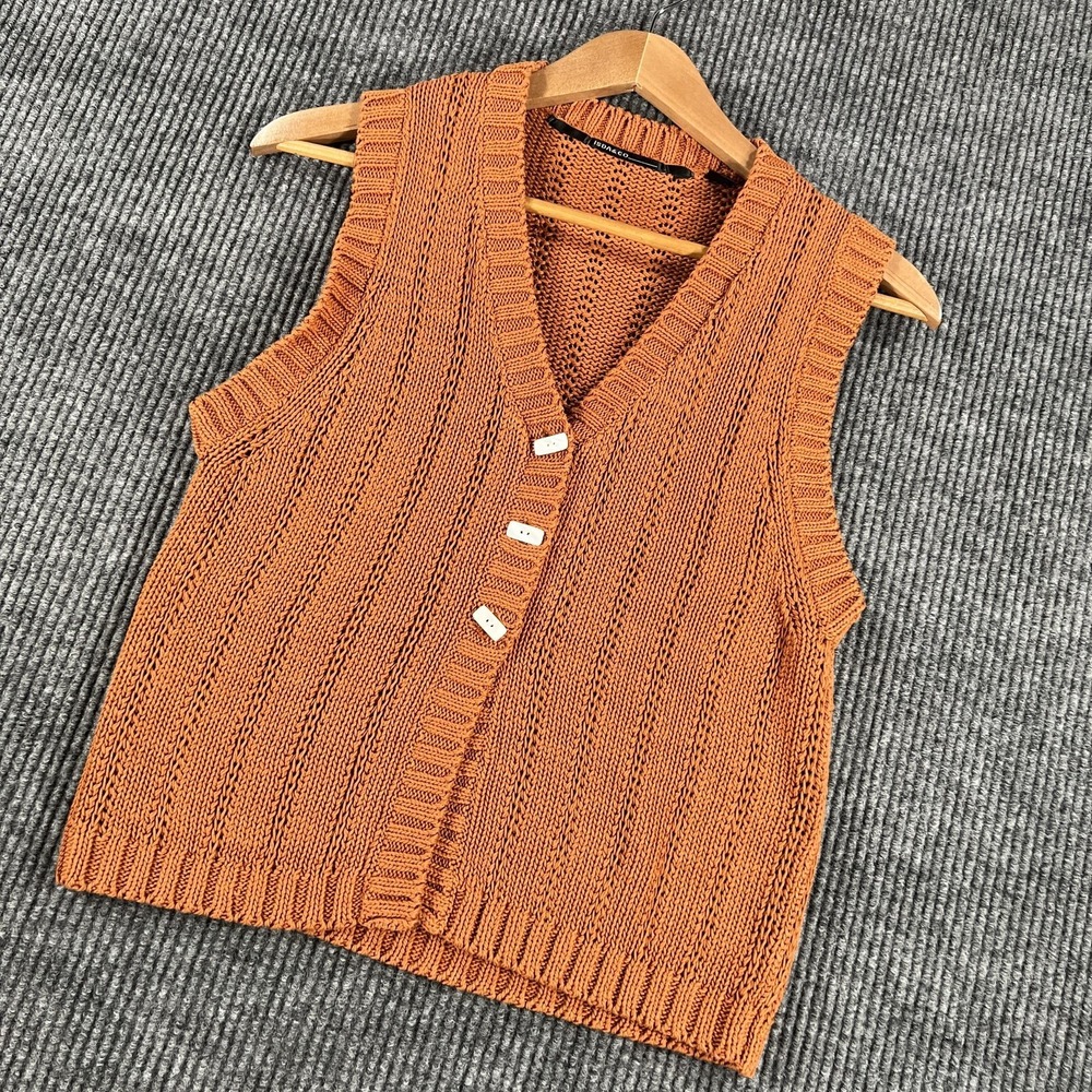 ISDA & Co Sweater Vest Womens Medium Knit Button Up Vintage Hong Kong 90s